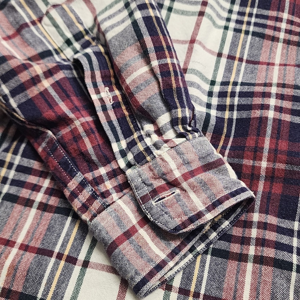 VTG 90s Knights of the Round Table Plaid Button Down Shirt Large Cotton India - Picture 7 of 11